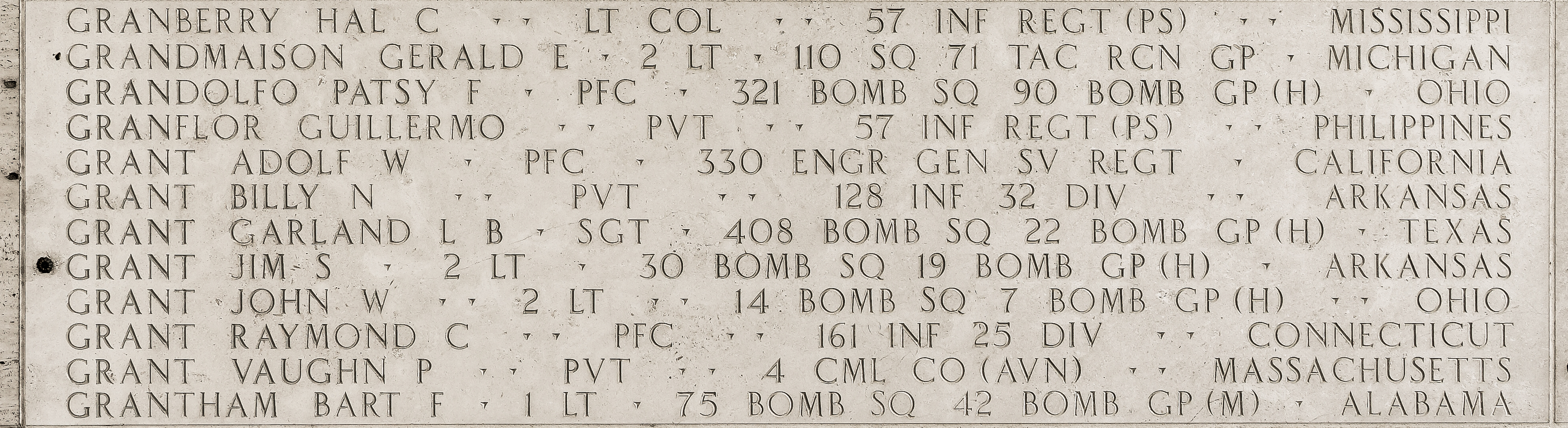 Garland L. B. Grant, Sergeant